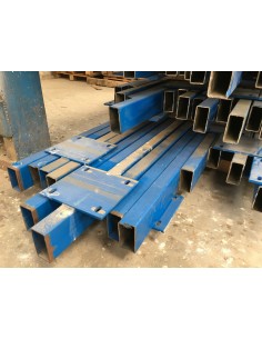 TUBO RECTANGULAR 100 x 50 2800 mm AZUL CON SOPORTE