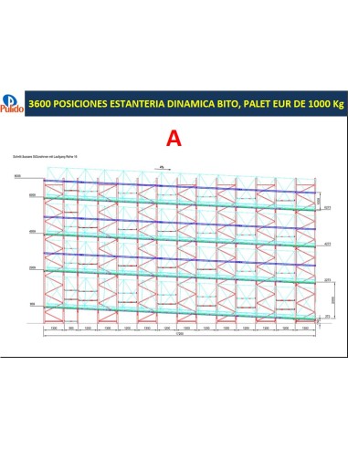 3600 POSICIONES ESTANTERIA DINAMICA...