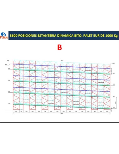 3600 POSICIONES ESTANTERIA DINAMICA...